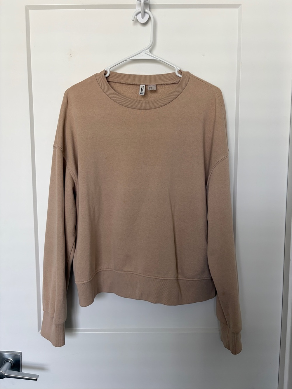 Divided Beige Crewneck Sweater - Women's Pullover